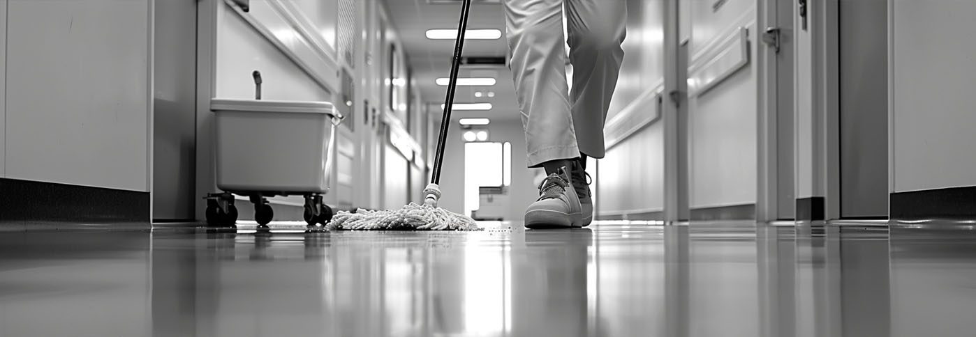 Schoonmaakwerk in een zorginstelling